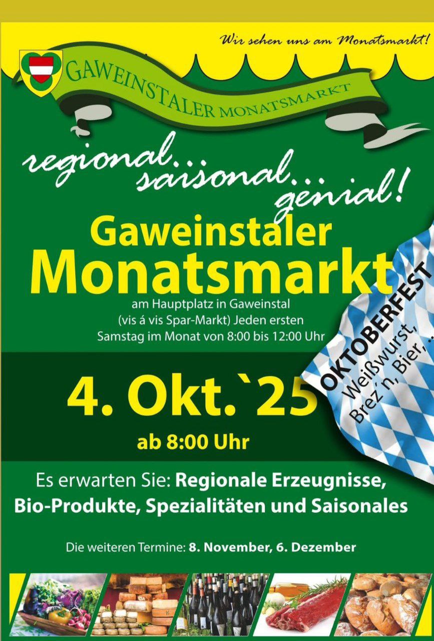 Flyer Gaweinstaler Monatsmarkt